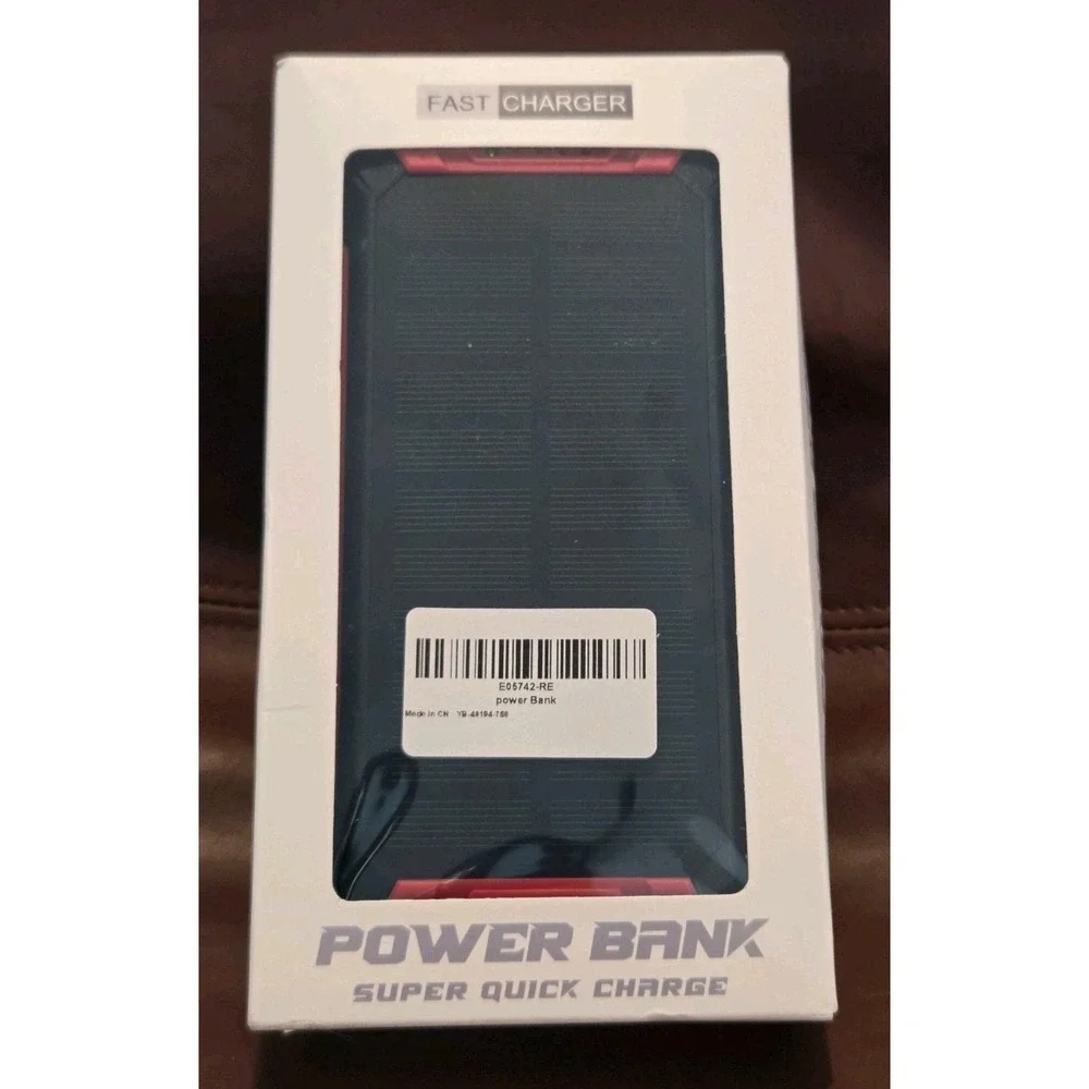 Power Bank 20000mAh Solar Portable Charger Backup Battery Dual LED IPX4 Shockpro